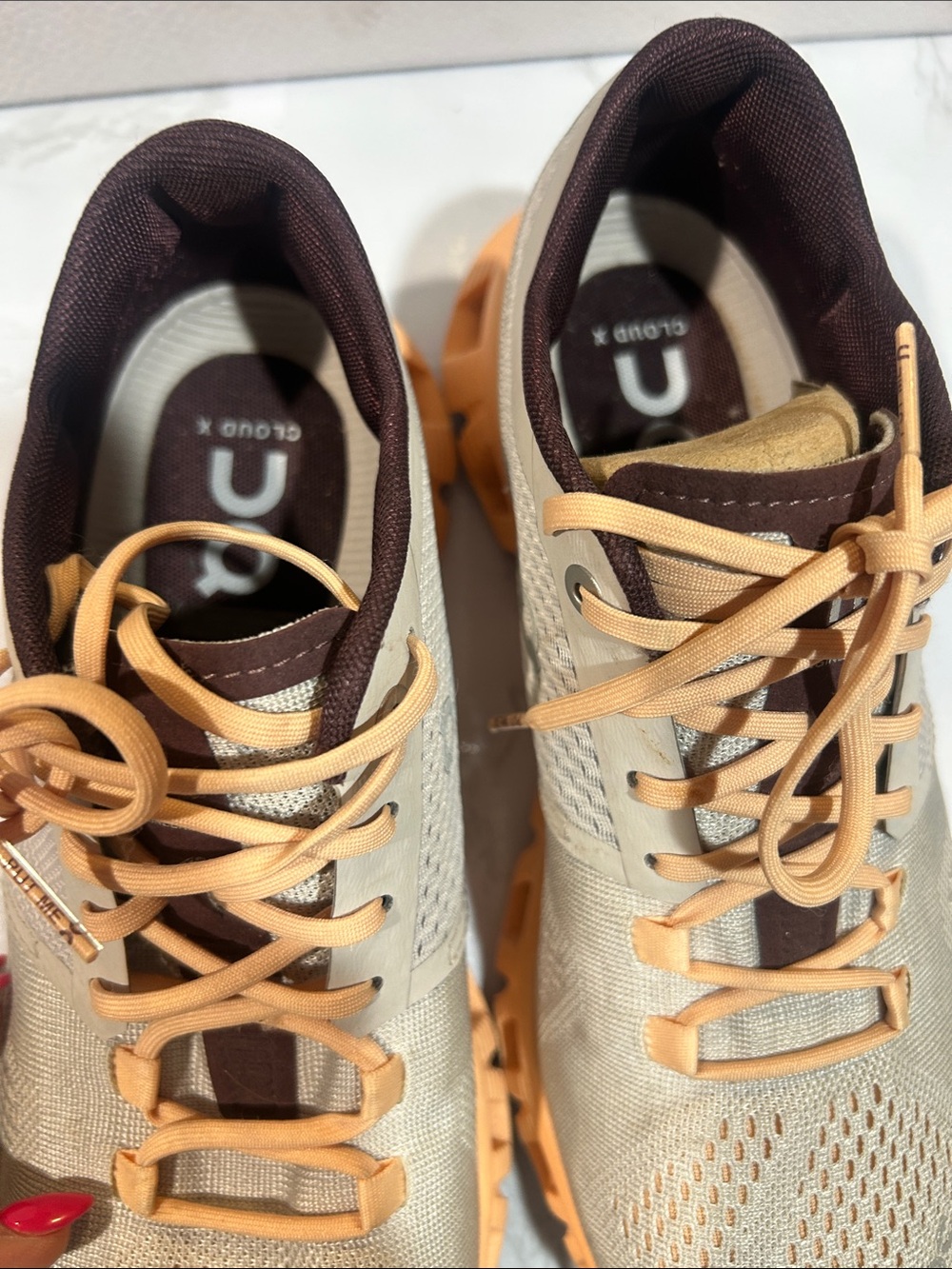 On Cloud On Running Beige & Peach Runner Sneakers - Picture 12 of 13